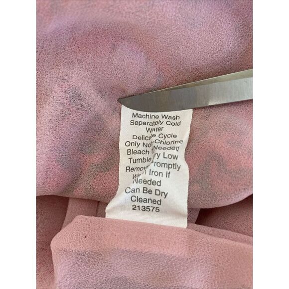 Womens CAbi Top Sleeveless Lined Silky Tunic Blouse Abstract Pink Orange Small - Picture 9 of 10